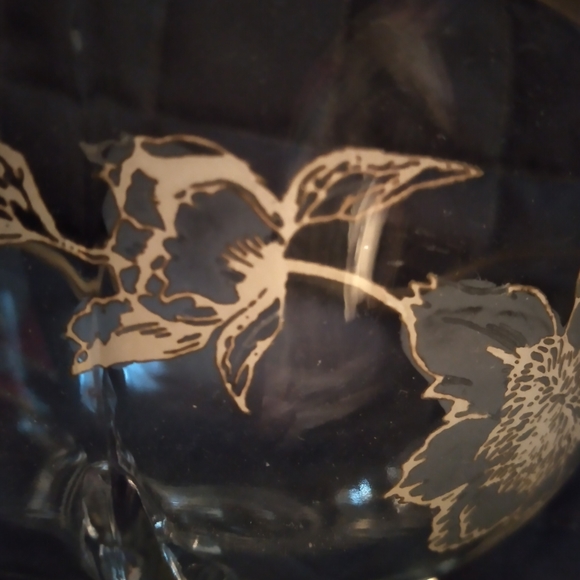 Silver inlay glass footed bowl - Picture 3 of 3